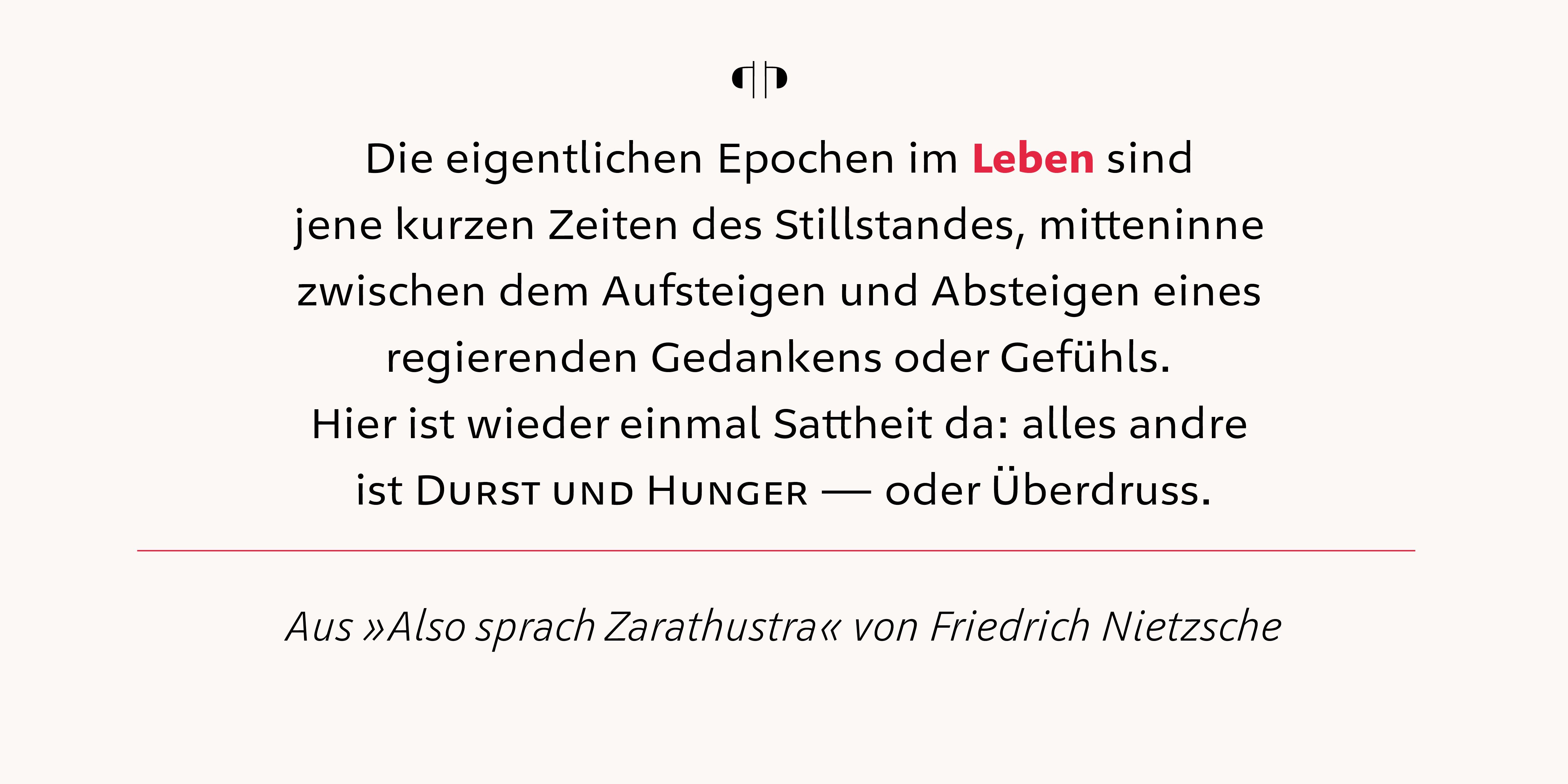 Poster: Typografische Umsetzung eines Nietzsche-Zitats in der Geóso