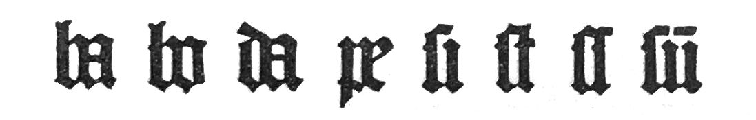 Übersicht über die verschiedenen Ligaturen, die in der Gutenbergbibel vorkommen